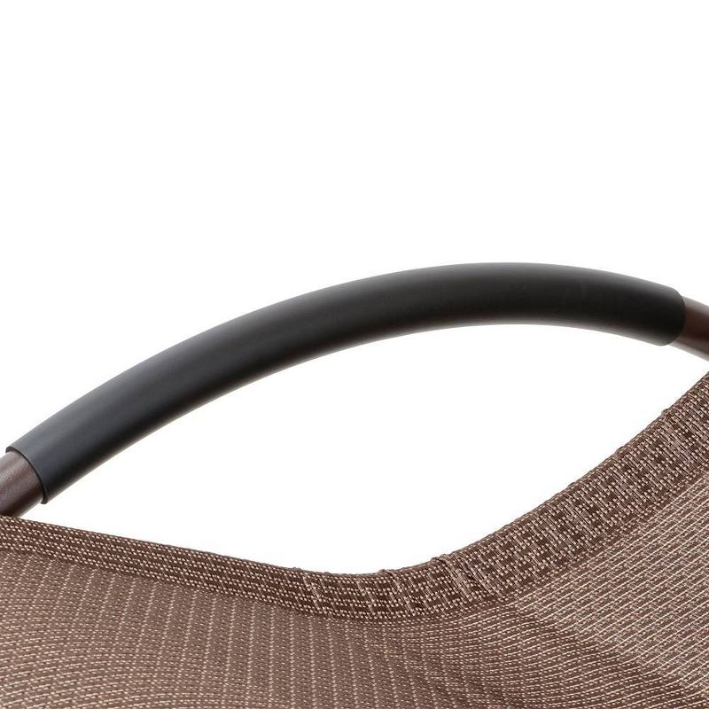 Outdoor Double Chaise Lounge Chair Rocking Bed with Sun Shade & Wheels - Brown - Crestlive Products