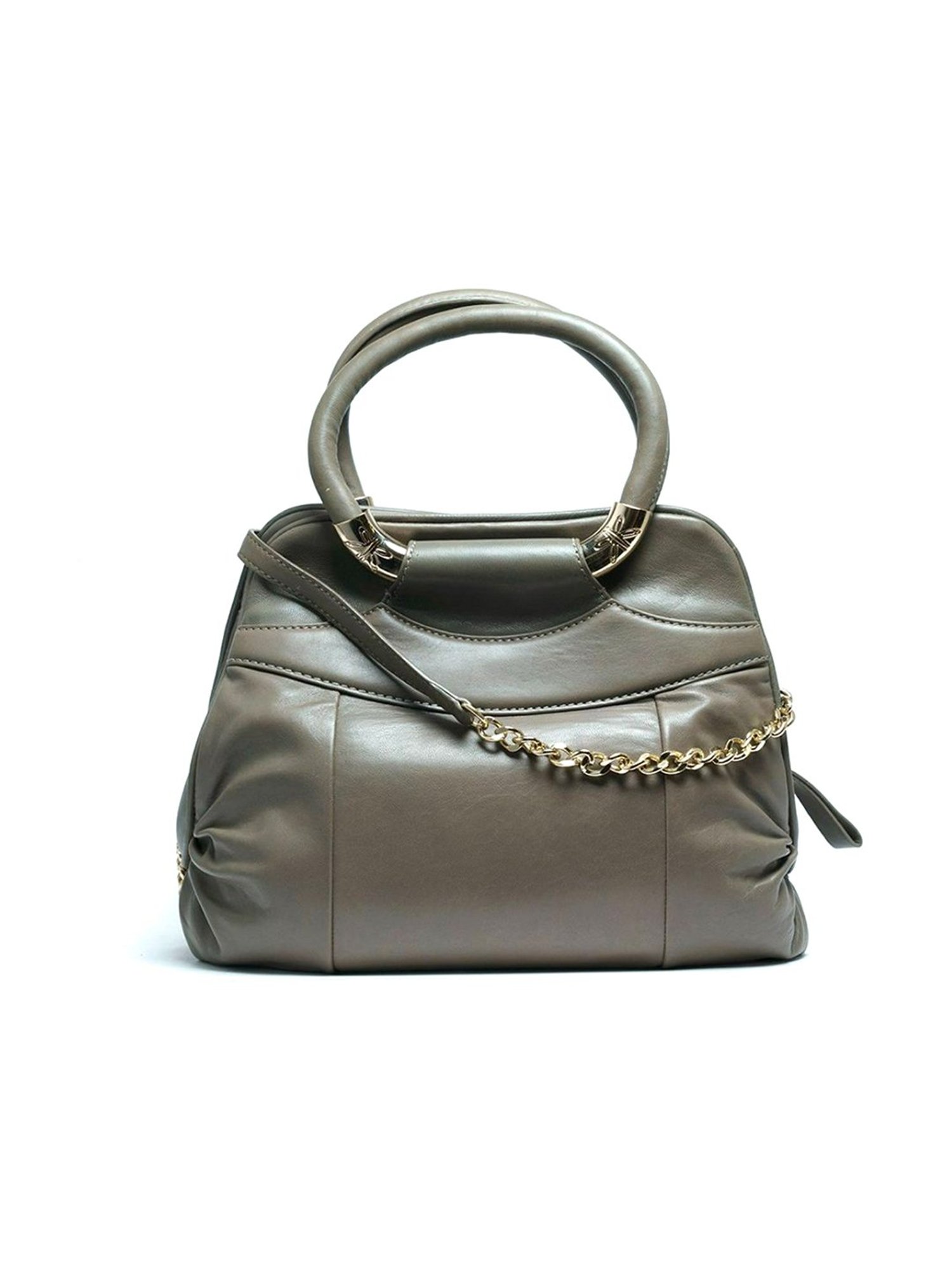 RI2K London DarkOlive Leather Medium Handbag