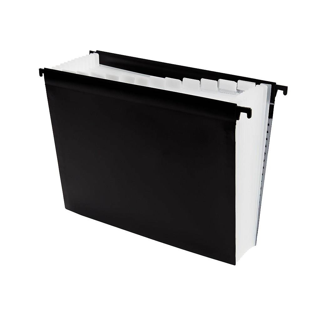 Staples Poly Expanding Hanging File Folder Jan-Dec Index Letter 12 Pocket Blk
