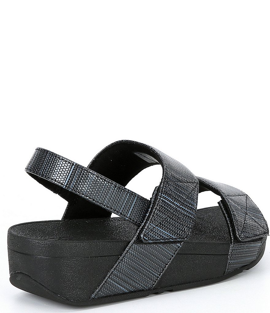 FitFlop Mina Textured Glitz Two Banded Wedge Sandals