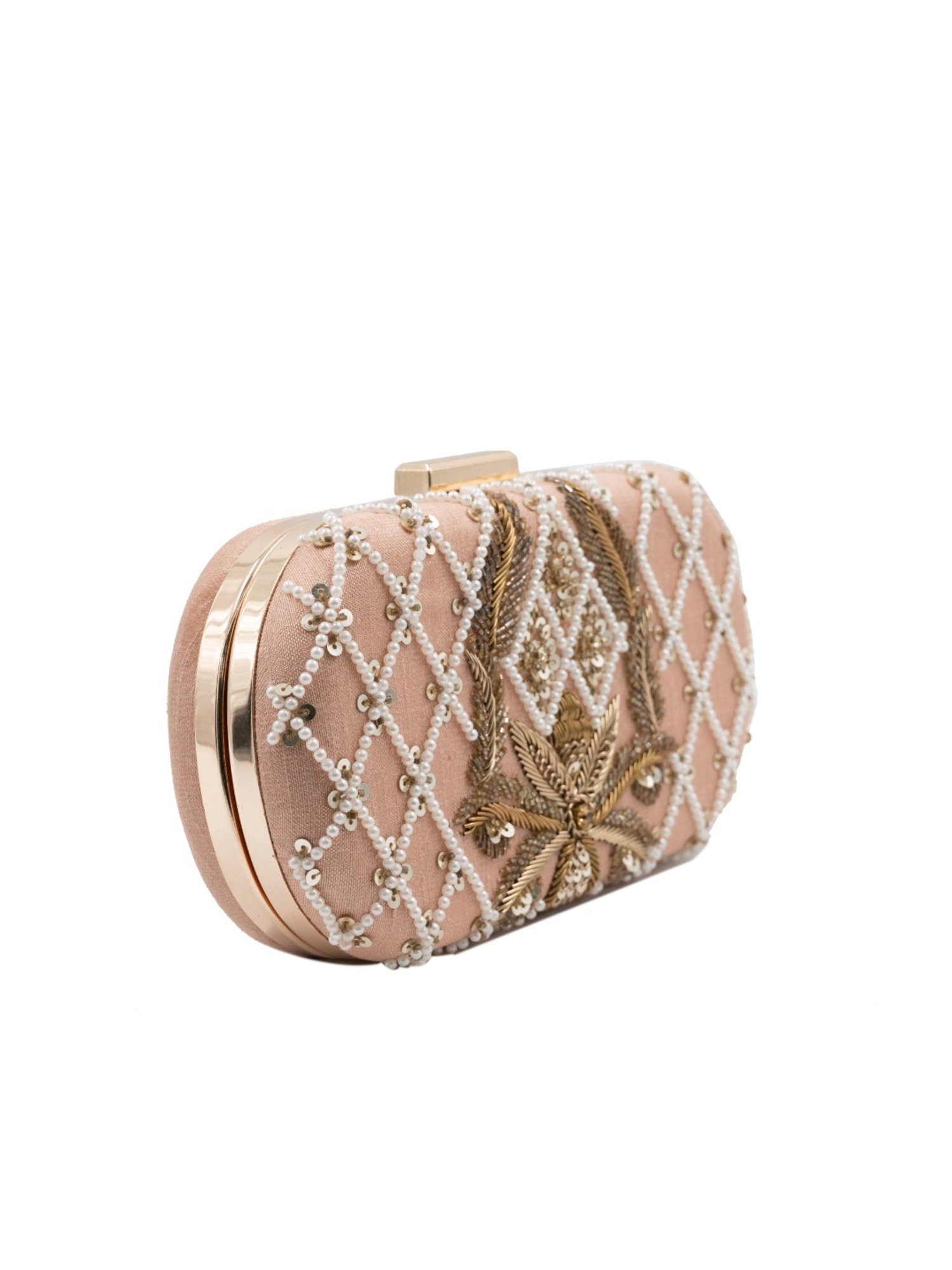 Sugarcrush Beige Luxury Embroidered Small Clutch