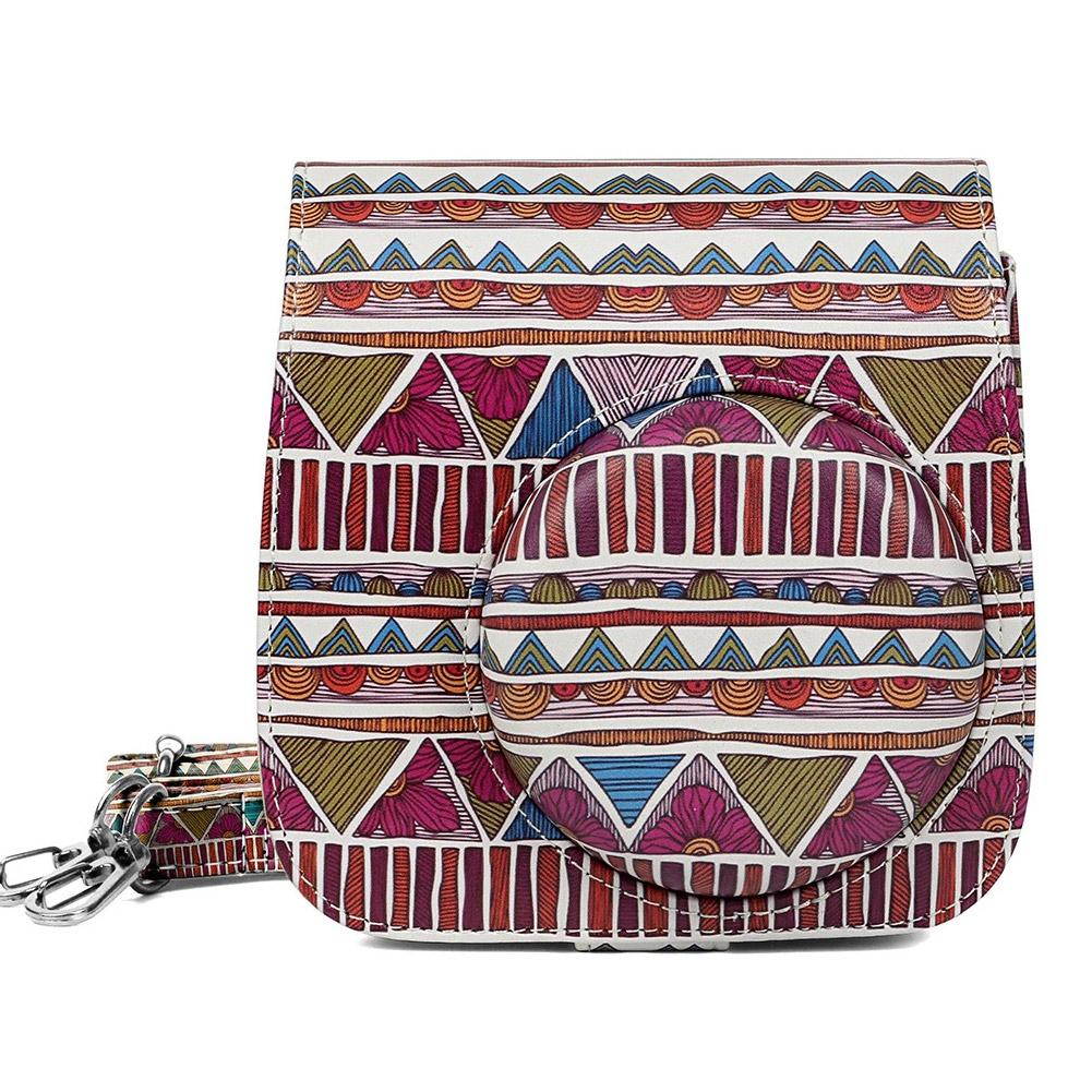 Color Rhombus Protective Camera Case Bag Compatible for Fujifilm Instax Mini 8+/8/9 Instant Camera Bag with Adjustable Strap