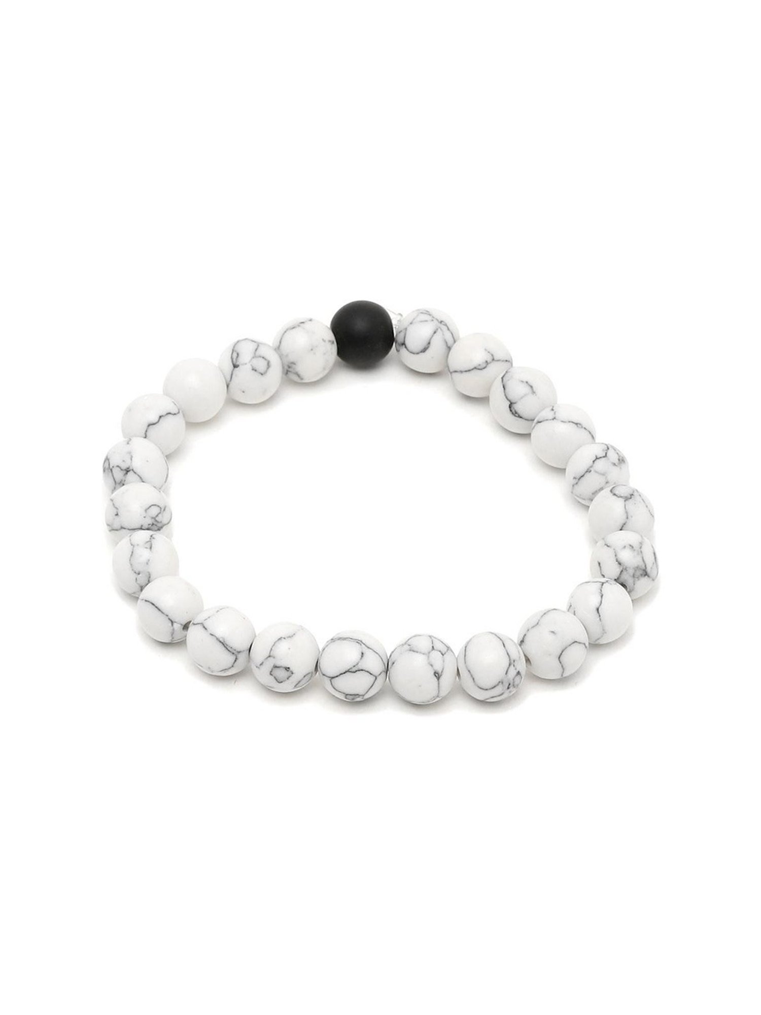 YouBella Multicolour Natural Stones Stylish Couple Love Flexible fit Bracelet - Set of 2