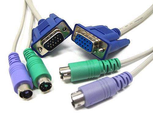 15' ft Male to Female M-F KVM Male to Female 15 Foot Video Keyboard Mouse Dual