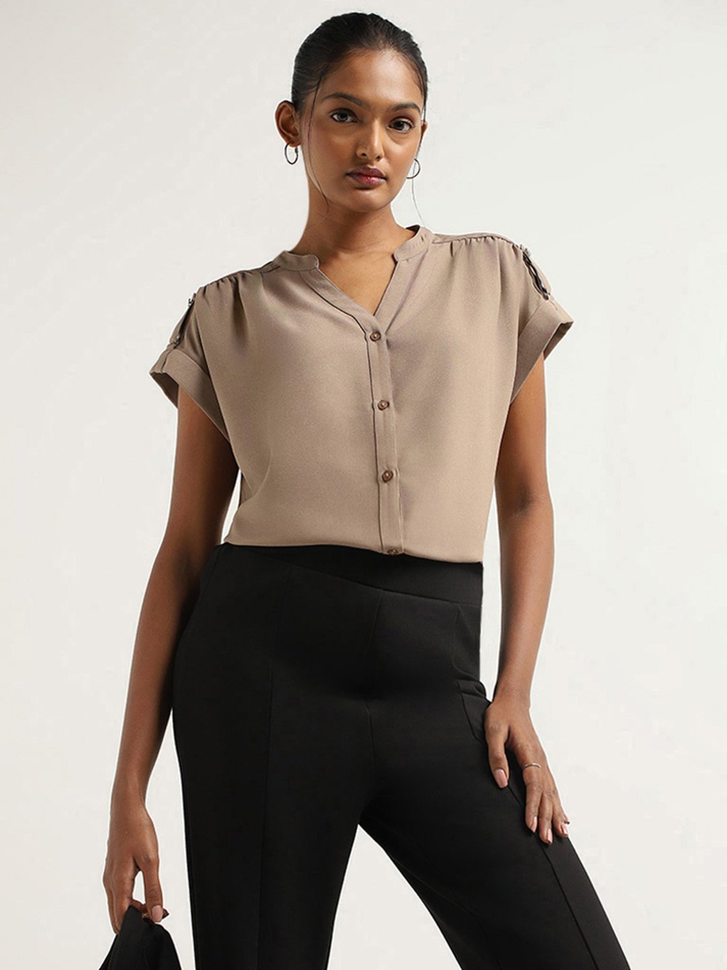 Wardrobe by Westside Beige Plain Top