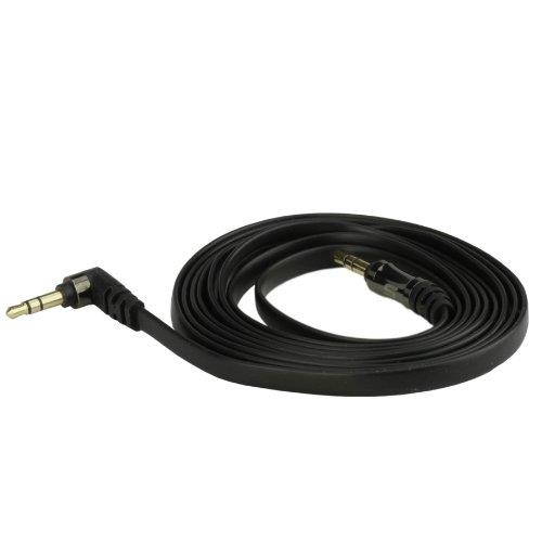 SCOSCHE AUX6FBK Flatout 3.5mm Flat Auxiliary Audio Cable with 90 Degree Tip 6-foot in Black