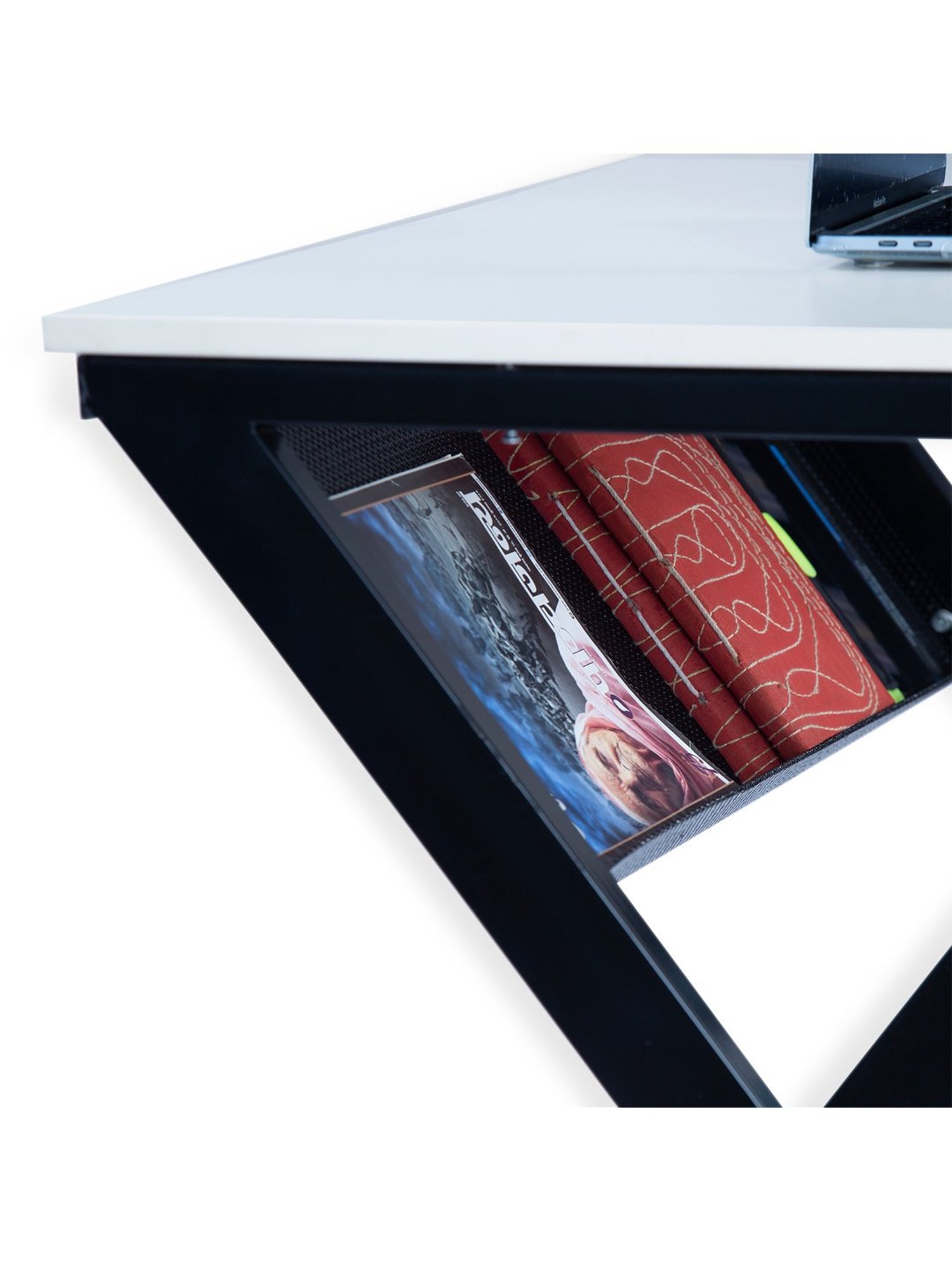 Delite Kom XOXO Frosty White & Black Engineered Wood Study Table