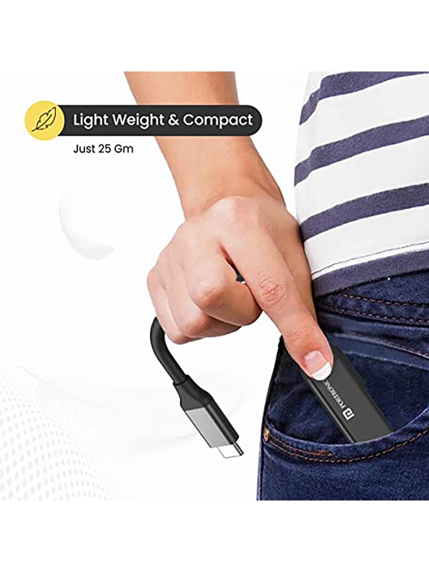 Portronics Mport 31C POR-1485 4 Port USB Hub (Grey)