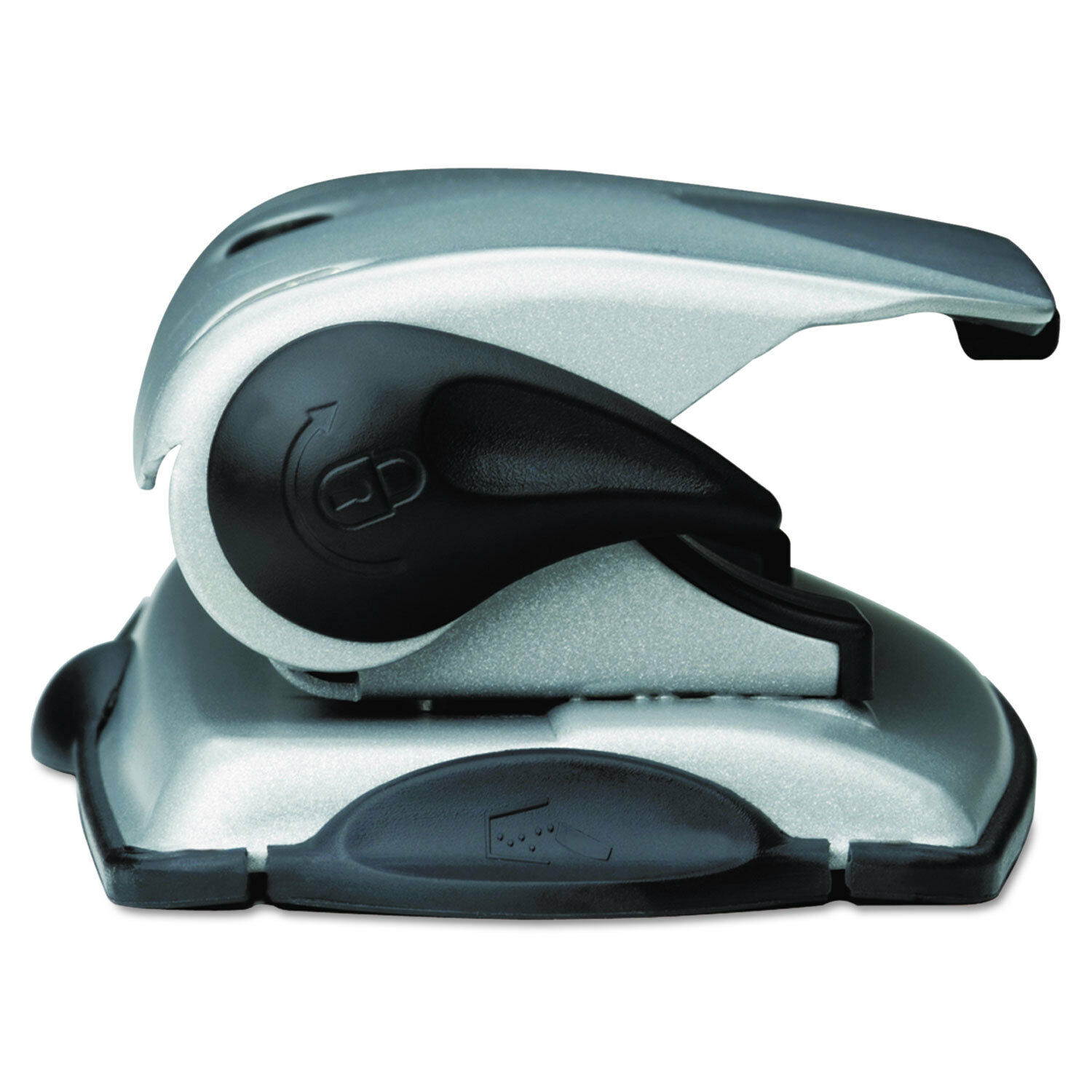 Swingline 12-Sheet Easy View Desktop Three-Hole Punch 9/32" Holes Black/Silver