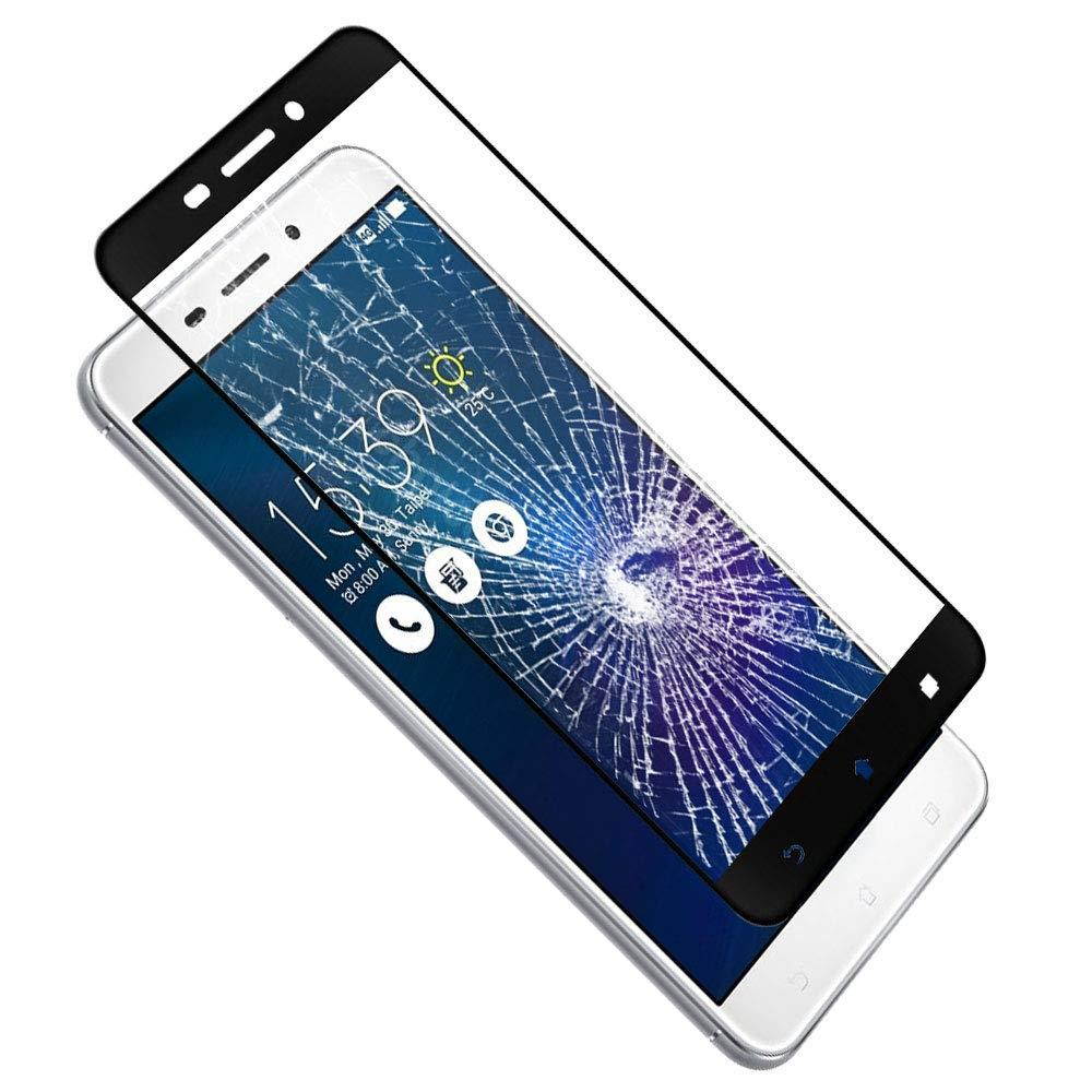 Asus ZenFone 3 Laser Glass Screen Protector-(3 Pack) Clear Anti-Fingerprint Ultra-Thin 9H Full Coverage Silk Print Tempered Protective Film Black for Asus ZenFone 3 Laser ZC551KL Z01BDC Z01BDB Z01BDA