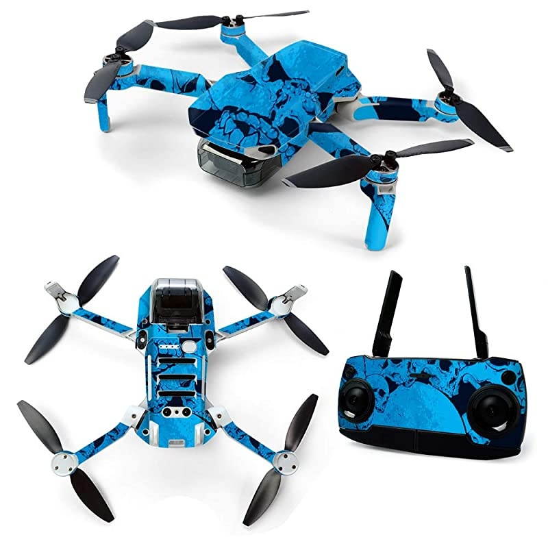 Skin for DJI Mavic Mini Portable Drone Quadcopter - Blue Skulls | Protective, Durable, and Unique Vinyl Decal wrap Cover | Easy to Apply, Remove, and Change Styles | Made in The USA