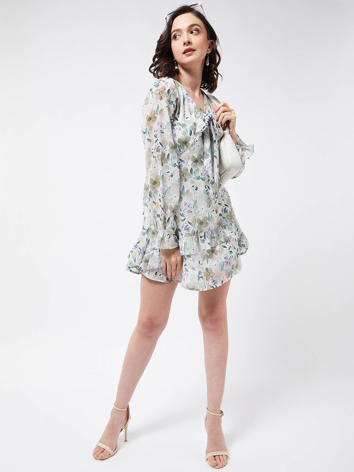Magre Multicolor Floral A Line Dress
