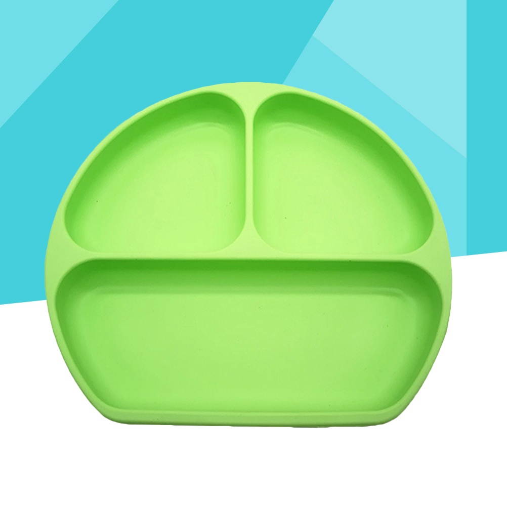 Silicone Divided Toddler Plates Reusable Non Skid Tableware Plates for Children Kids (Red)