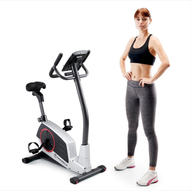 Body Flex Sports Body Rider BRF700 Stationary Full Body Cardio Exercise Upright Fan Bike with Dual Action Handlebars and Adjustable Seat