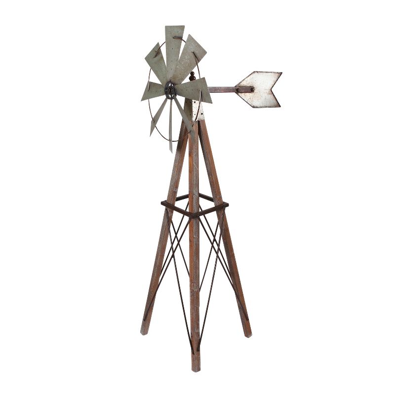 Gerson International 59-Inch High Metal and Wood Windmill Yard D'ecor