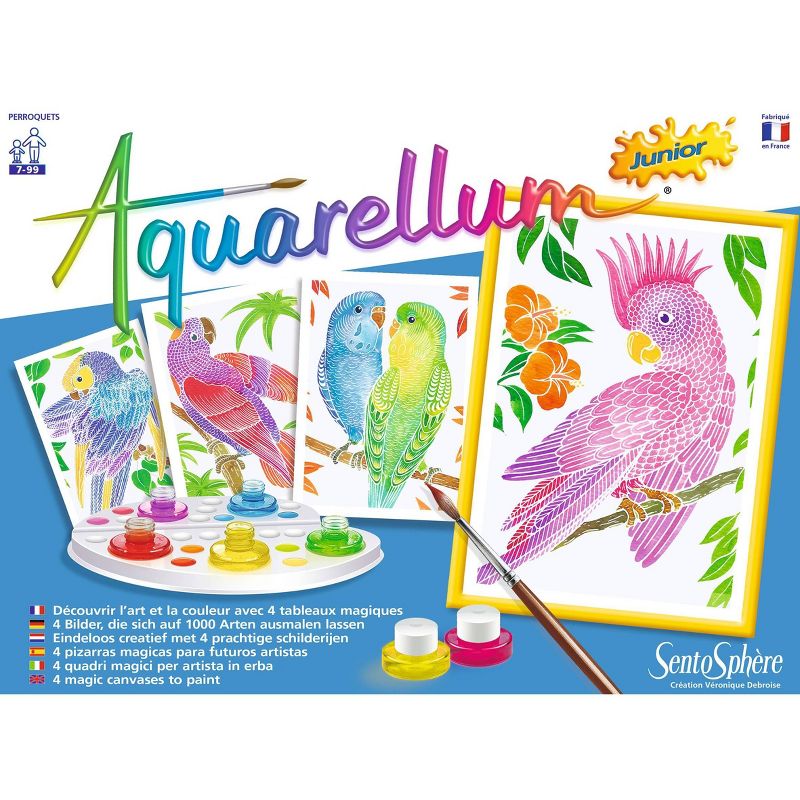 12pc Aquarellum Junior Parrots Painting Kit - SentoSphere USA