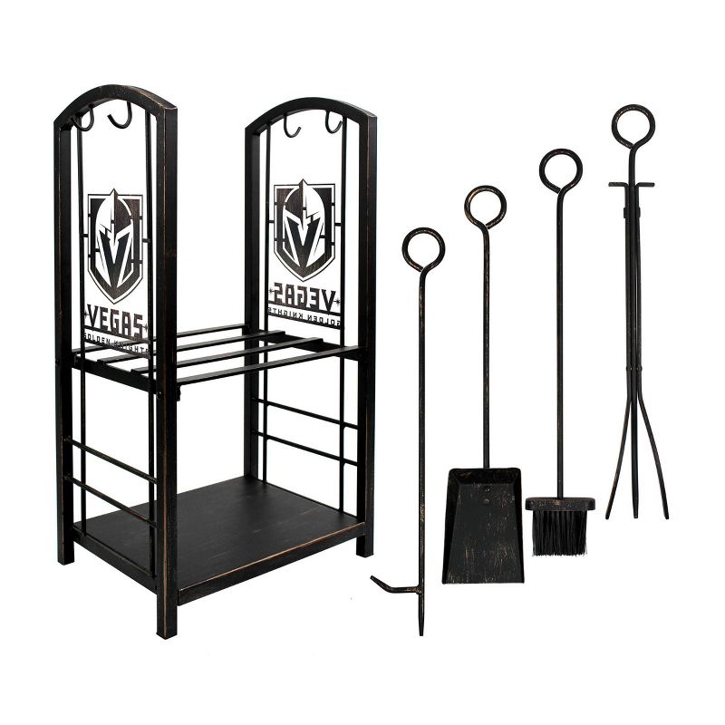 NHL Las Vegas Golden Knights Fireplace Wood Holder & Tool Set