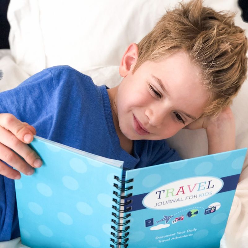 Travel Journal for Kids 8.5"x5.5"& Sticky Pad Bundle Teal - Kahootie Co