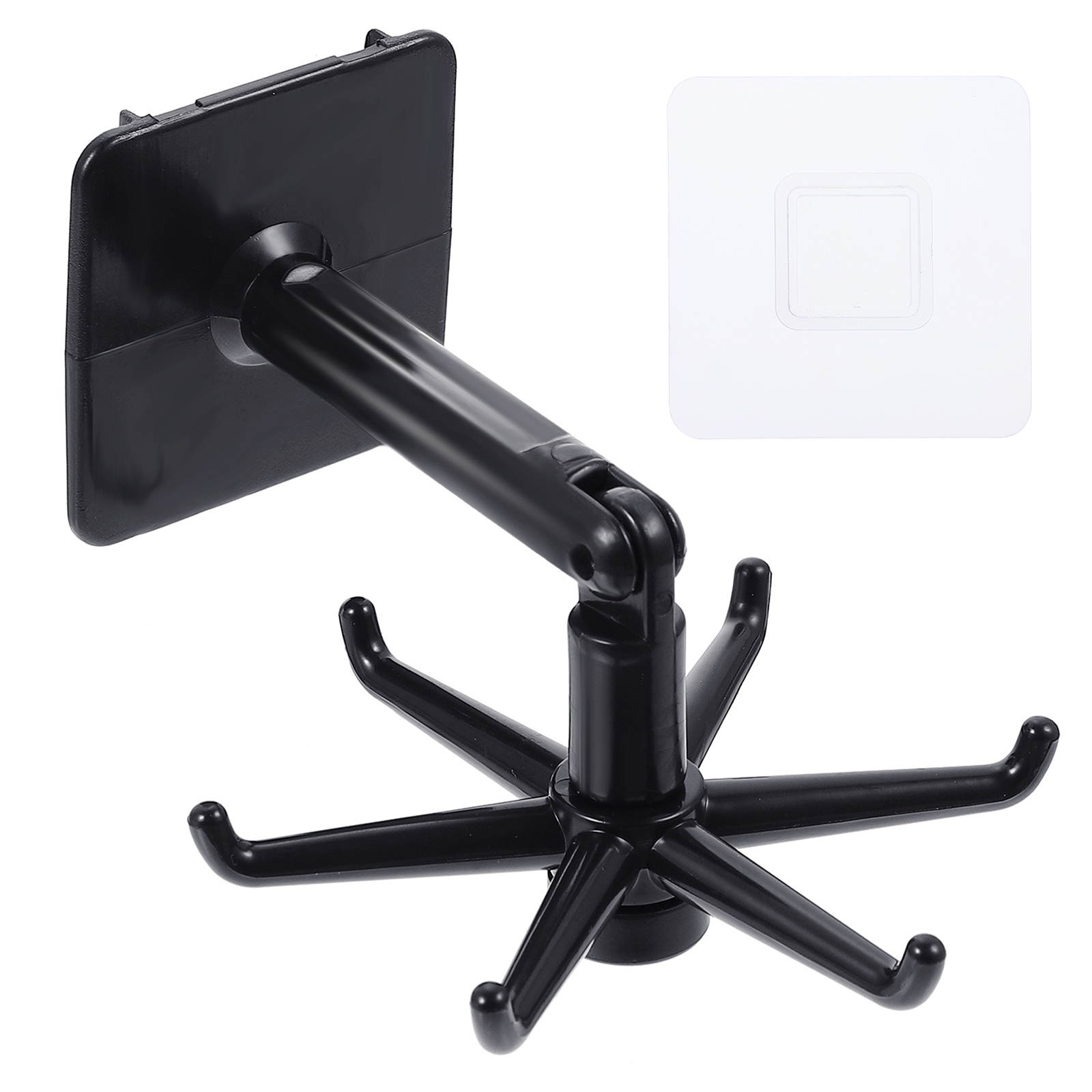 1 Set Strong Durable Smooth Punch-free Wall Hooks Bath Towel Hooks Rotating Hooks