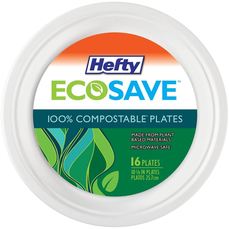 Hefty EcoSave Molded Fiber Paper 10 1/8" Plates - 16ct