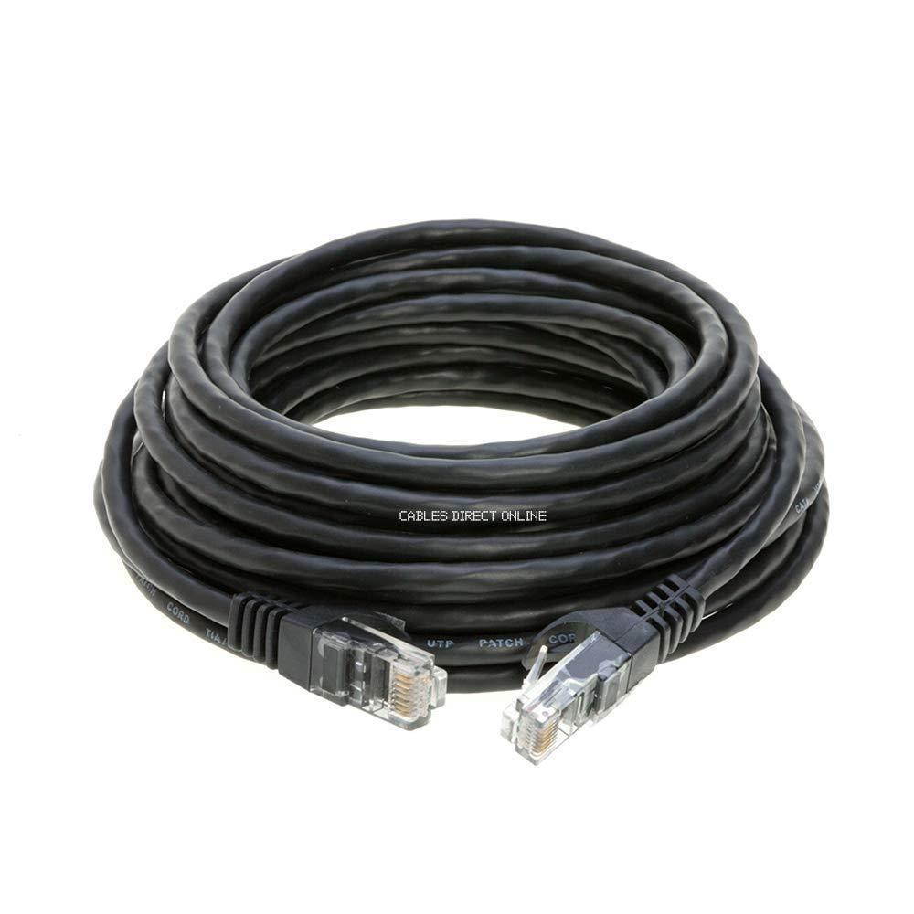 Cat5e 50FT Networking RJ45 Ethernet Patch Cable Xbox \ PC \ Modem \ PS4 \ Router - (50Feet) Black