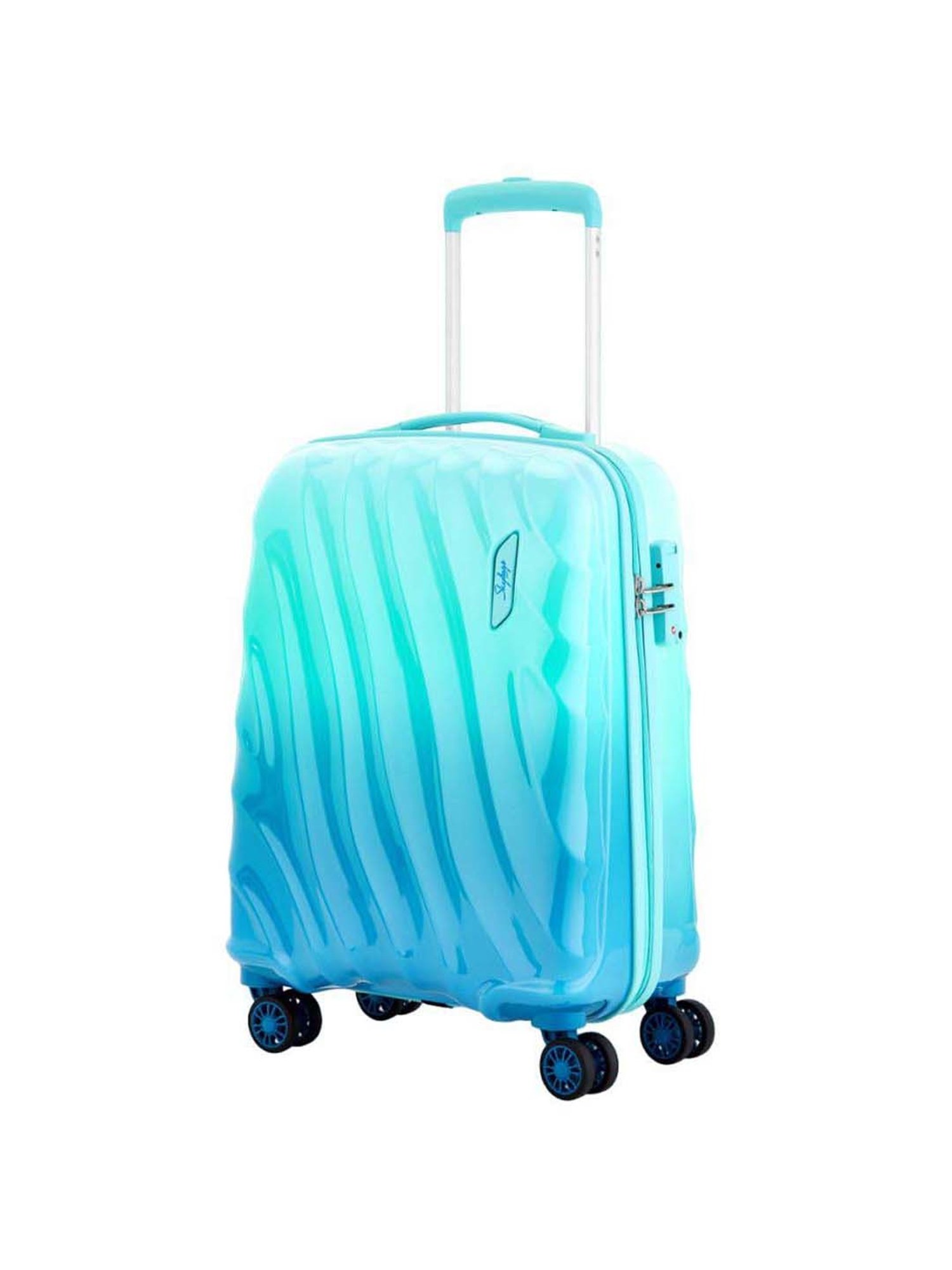 Skybags Openskies Blue Textured Hard Cabin Trolley Bag - 39 cm