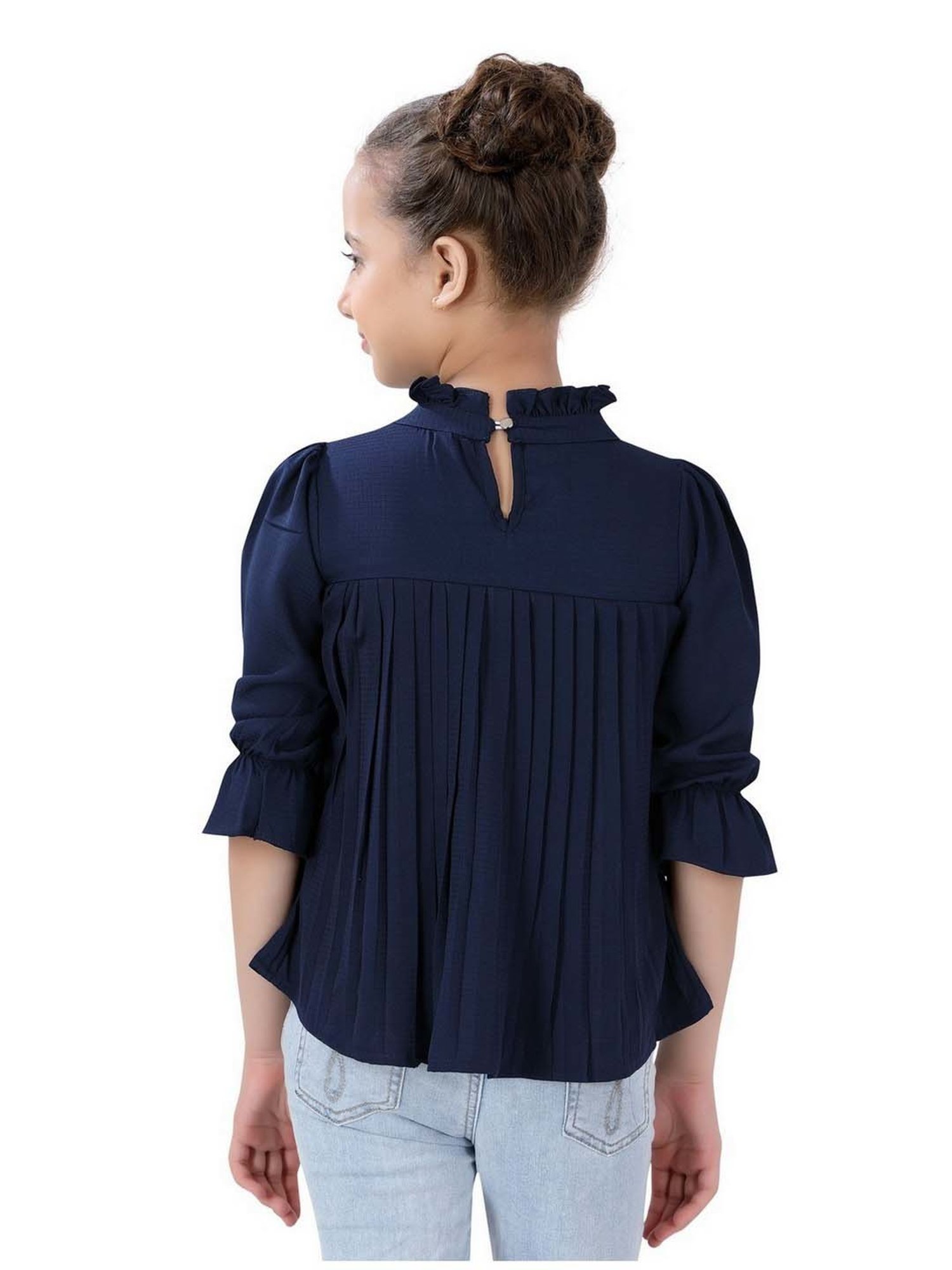 poplins Kids Navy Cotton Regular Fit Top