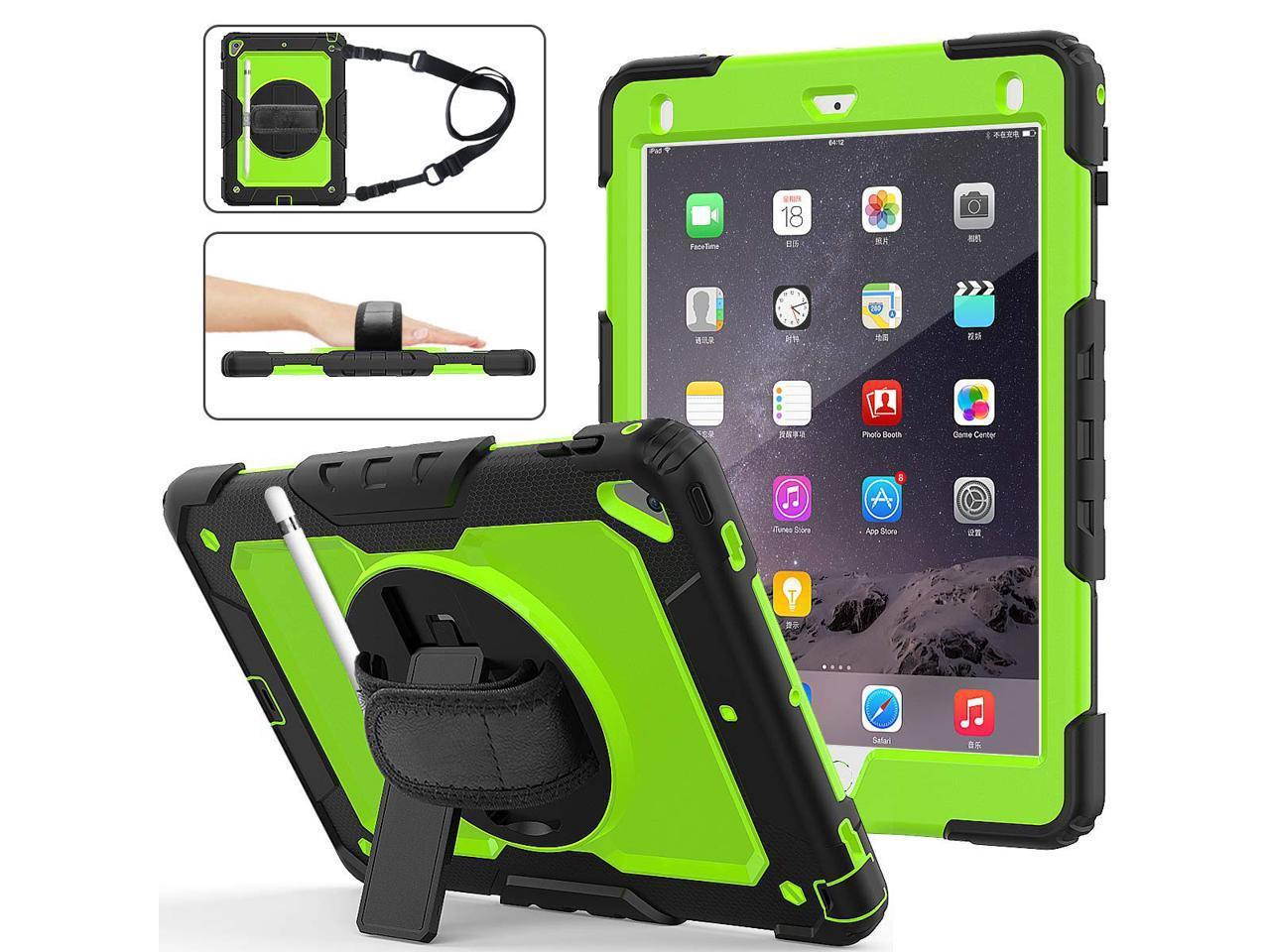 iPad 9.7 2018 2017 Case iPad Air 2 Case iPad Pro 9.7 Case Heavy Duty Rugged Shockproof Protective Hard Case Cover For for Apple iPad 6th / 5th Generation / iPad Air 2 / iPad Pro 9.7 inch