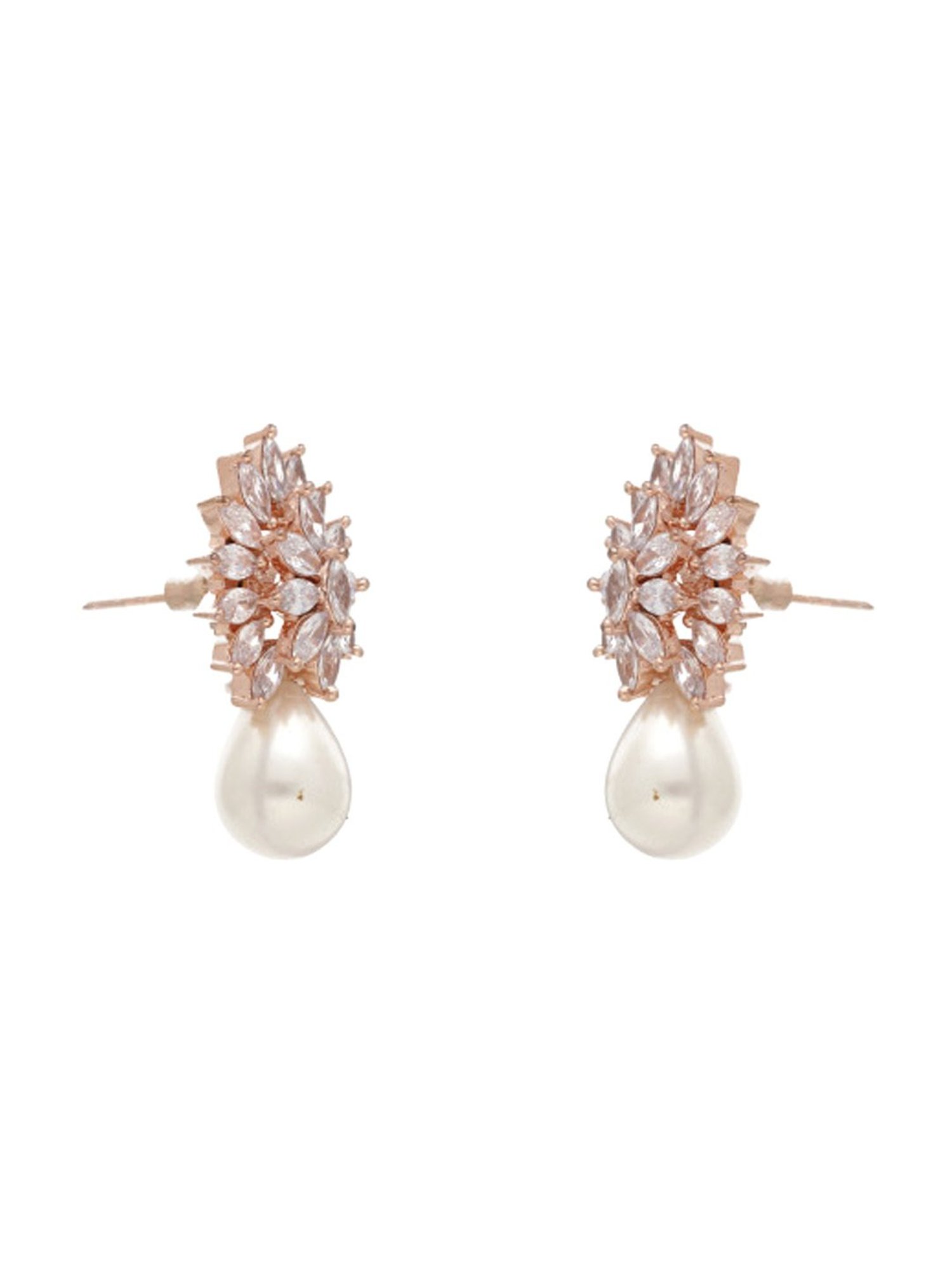 Curio Cottage Pearl & Cubic Zirconia Diamante Stud Earrings