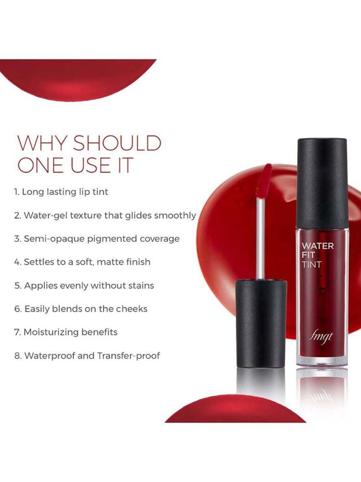 The Face Shop Water Fit Lip Tint - Red Signal - 5 gm