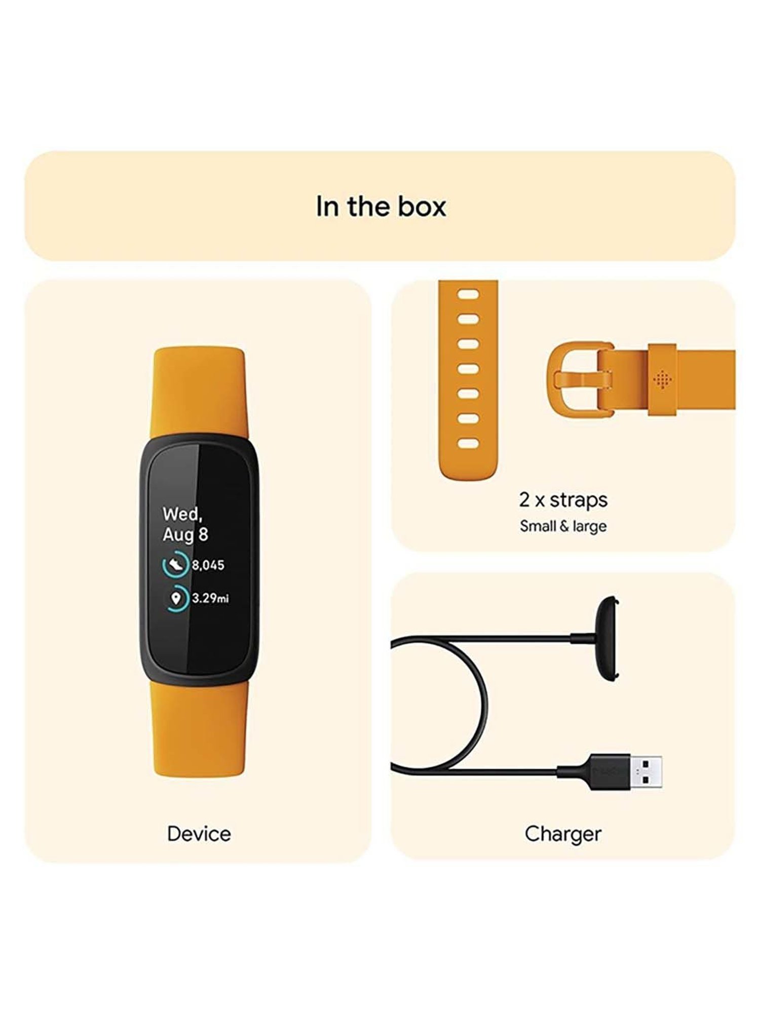 Fitbit Inspire 3 Health & Fitness Tracker Smartband (Morning Glow / Black)