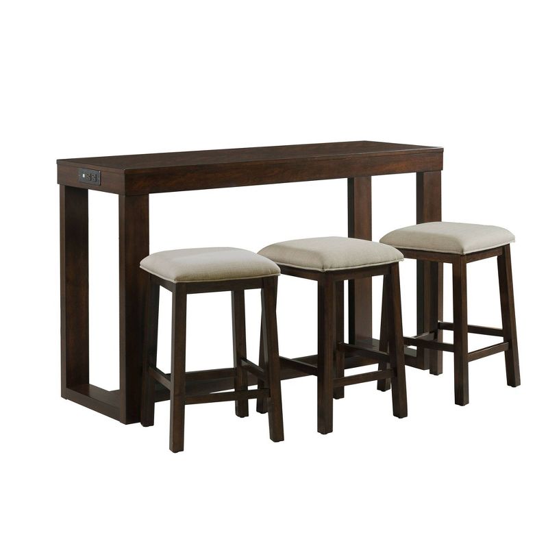 Drew Multipurpose Bar Dining Table Set Dark Walnut - Picket House Furnishings