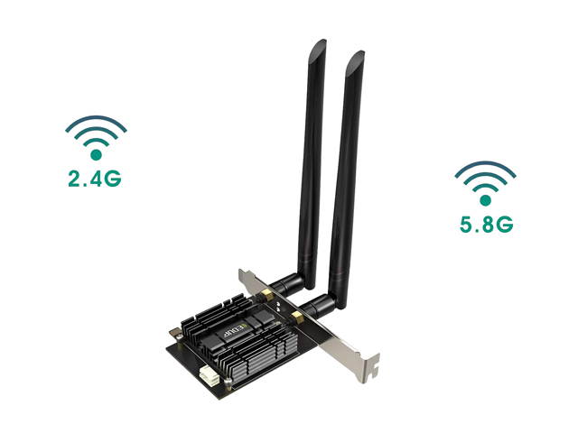 Wifi Adapter, EDUP WiFi 6 Card AX 3000Mbps PCIe Network Card AX200 2.4Ghz/5.8Ghz with Bluetooth 5.0 & Heat Sink Wireless PCI Express Wi-Fi Adapters Dual Band Antenna for Windows 10 64-bit