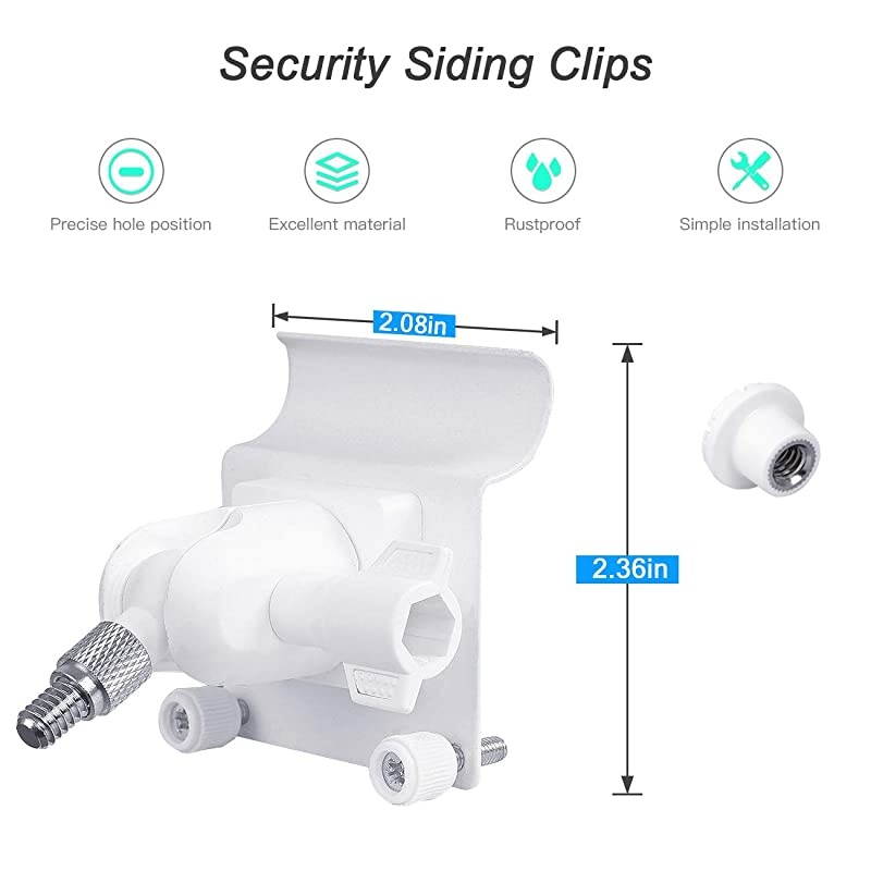 Outodoor Vinyl Siding Clips for Blink XT2Allnew Blink OutdoorIndoor  Siding Cam Hanger Hooks for Mounting Home Security System Weatherproof Stainless Steel Material 2Pack White