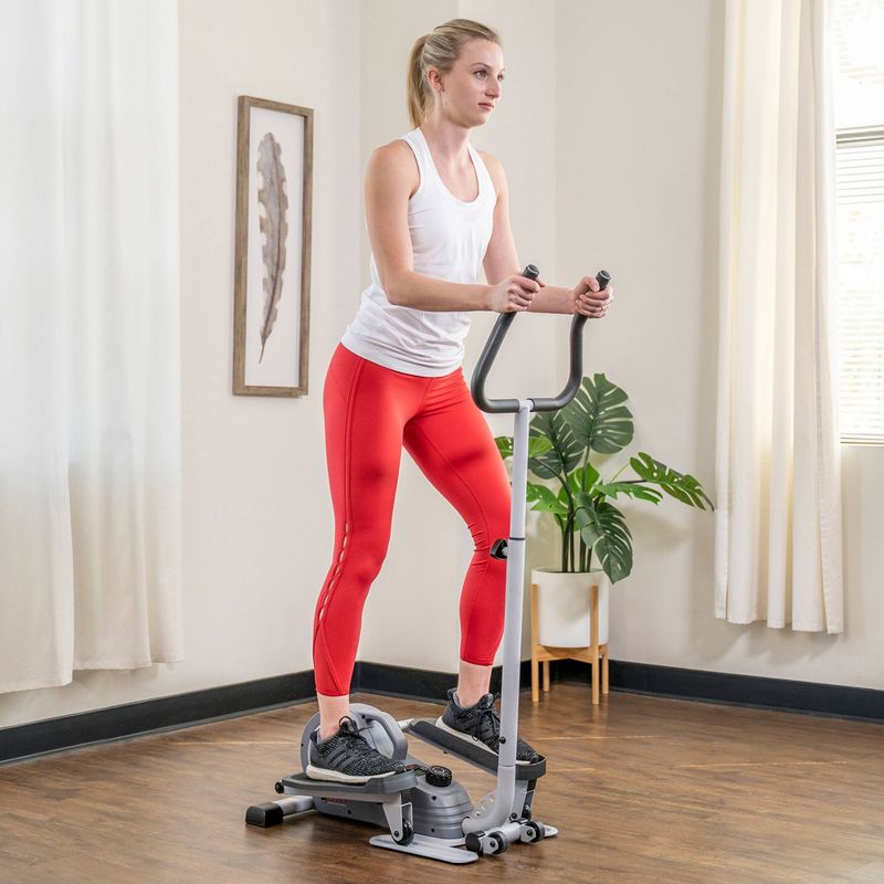 Sunny Health & Fitness Magnetic Standing Elliptical Machine with Handlebars