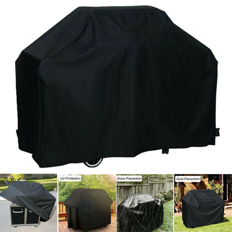 74.80"*27.95"*46.06" BBQ Cover Heavy Duty Waterproof Rain Gas Grill Garden Protective Barbeque Cover Black