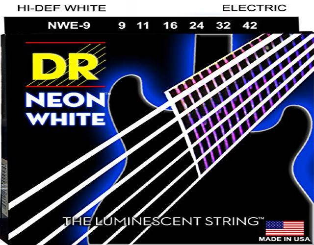 DR Strings - NEON - HI-DEF-WHITE - Electric Guitar Strings - Lite - NWE-9 - 9-42