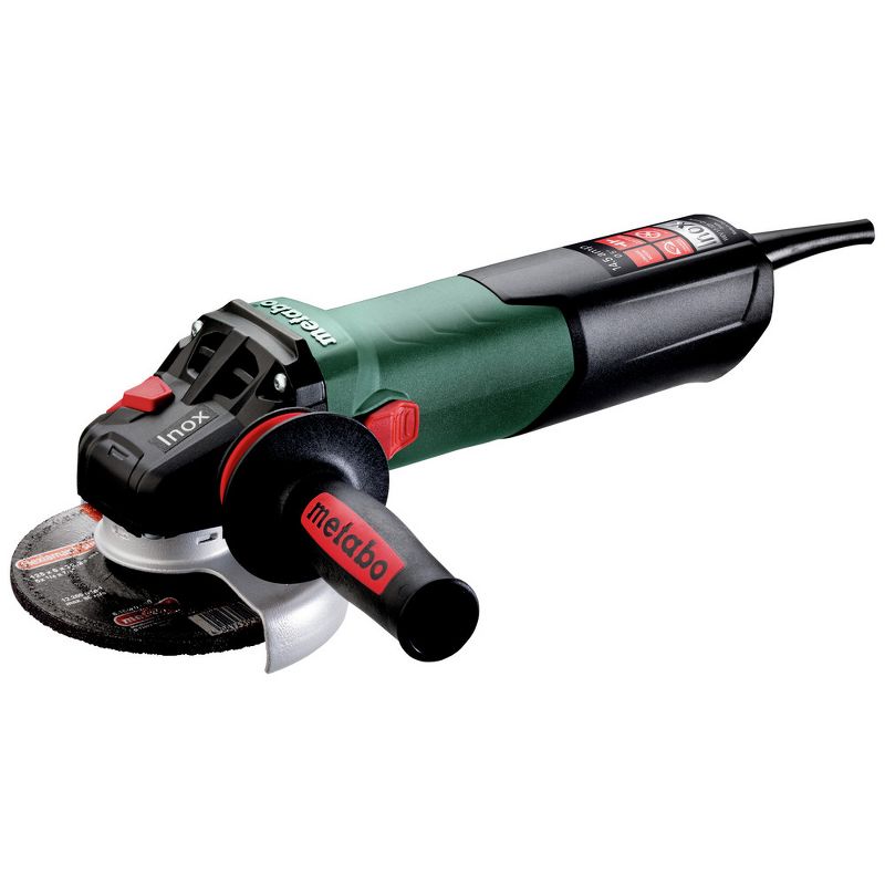 Metabo 600517420 WEV 17-125 Quick Inox 14.5 Amp 2,000 - 7,600 RPM Variable Speed 4.5 in. / 5 in. Corded Angle Grinder with Lock-on