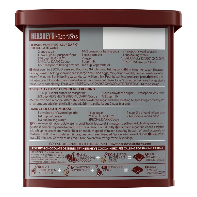 Hershey's Special Dark 100% Cacao Cocoa Powder - 8oz