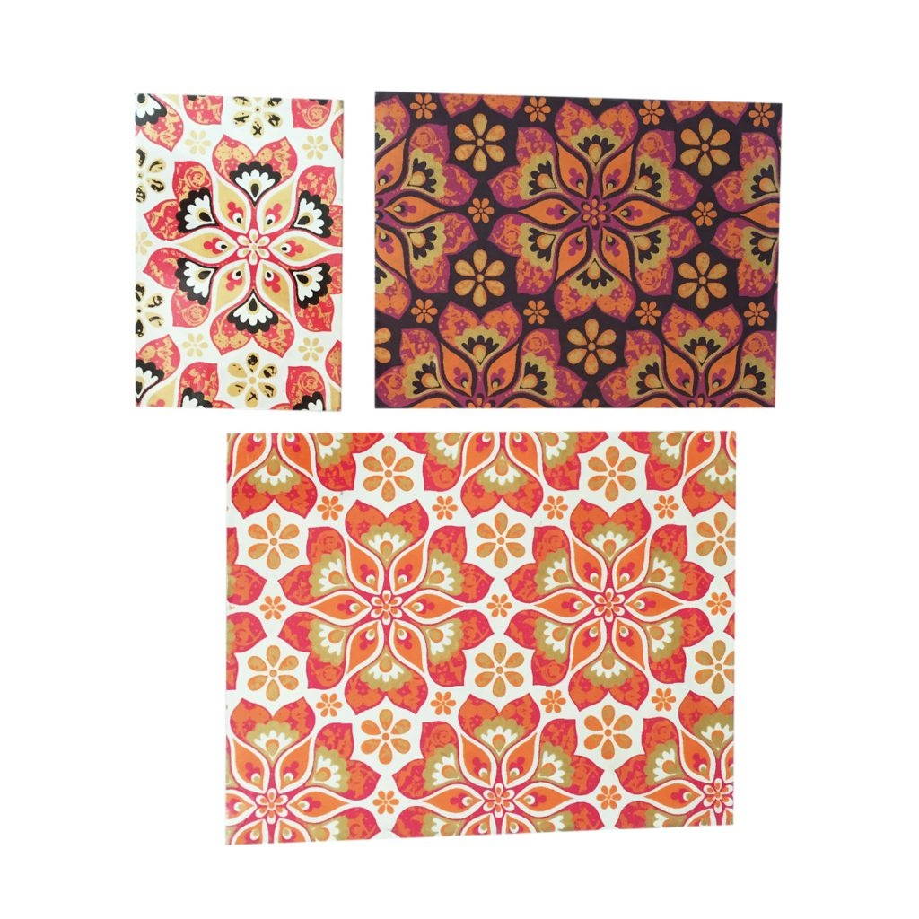Set of 3 Vibrantly Colored Kaleidoscopic Pattern Notebooks 10"
