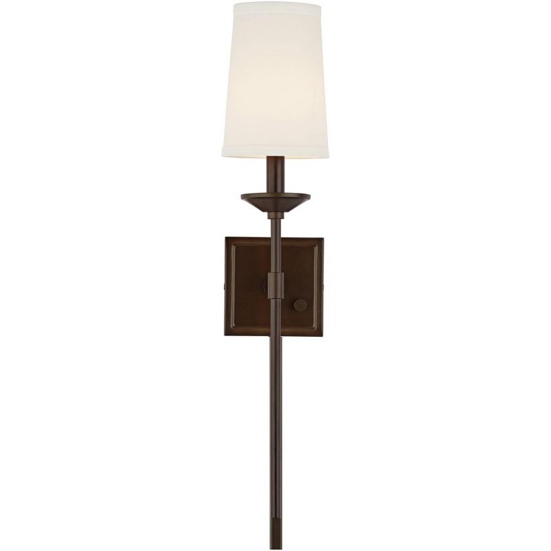 Franklin Iron Works Viola Oil-Rubbed Bronze Finish Plug-In Wall Lamps Set of 2 with Cord Covers