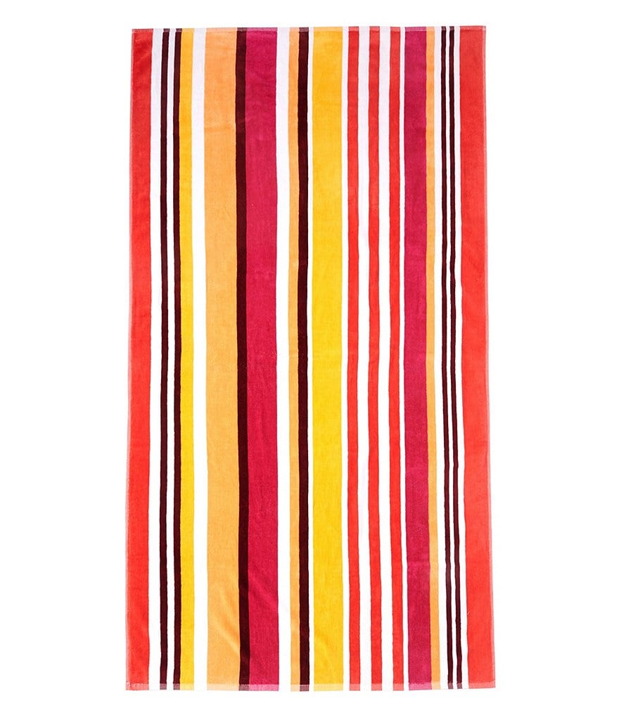 Studio D Outdoor Collection Gum Drop Stripe Terry Velour Beach Towel