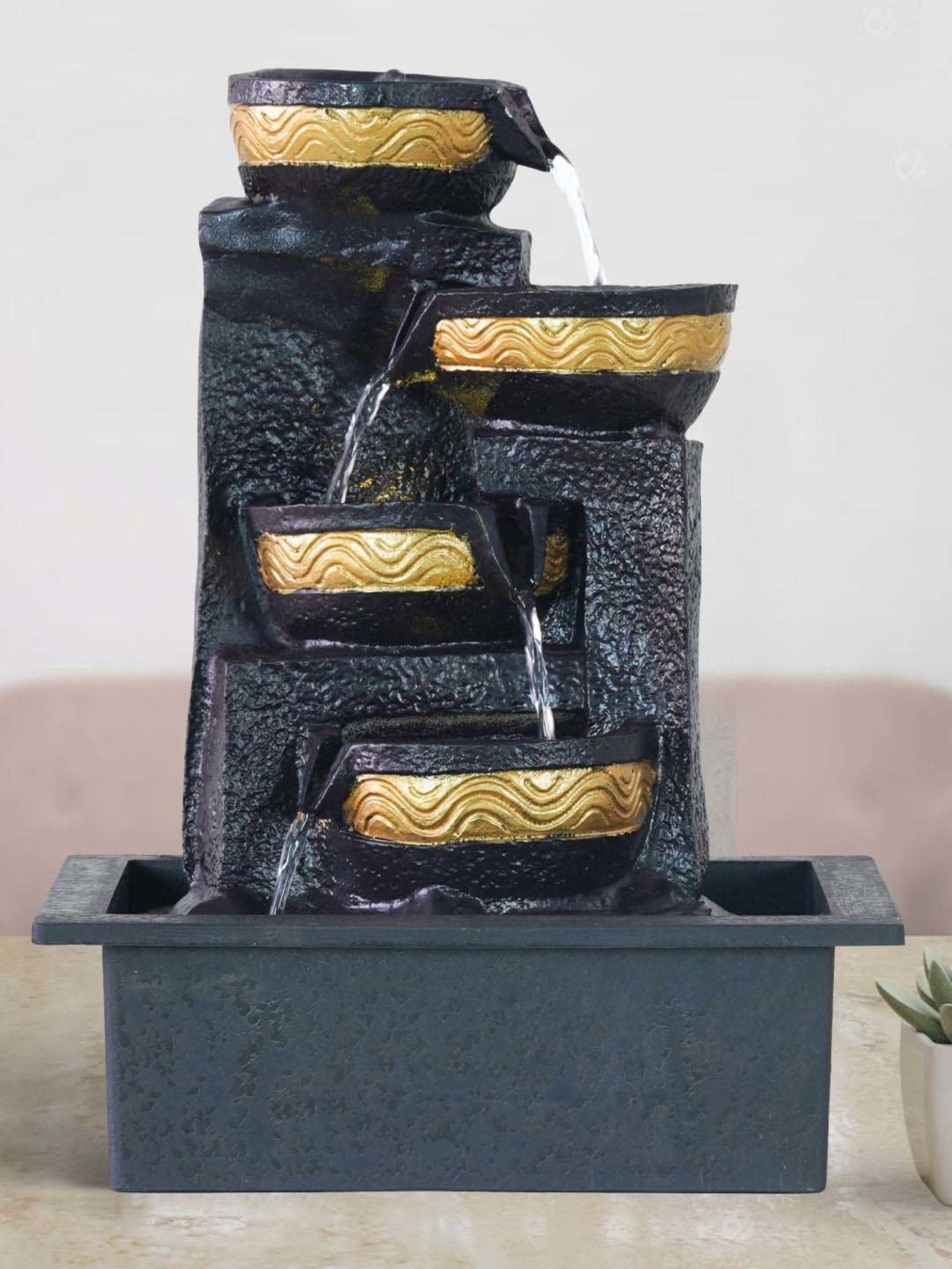 Tayhaa Brown Resin Fiery Tiger Head Showpiece