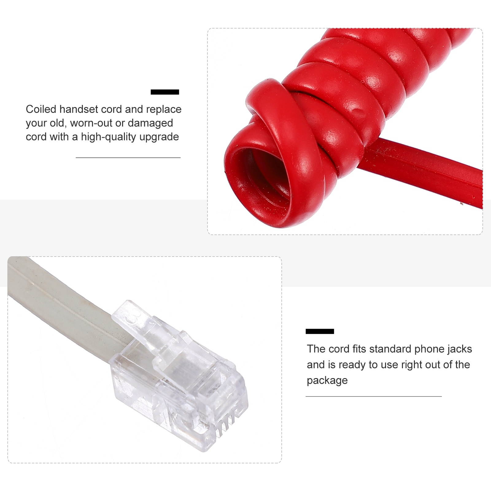 10pcs Durable Universal Coiled Telephone Cord Telephone Cord For Telephone Handset