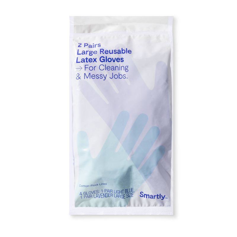 Reusable Double Pack Latex Gloves - L - Smartly™