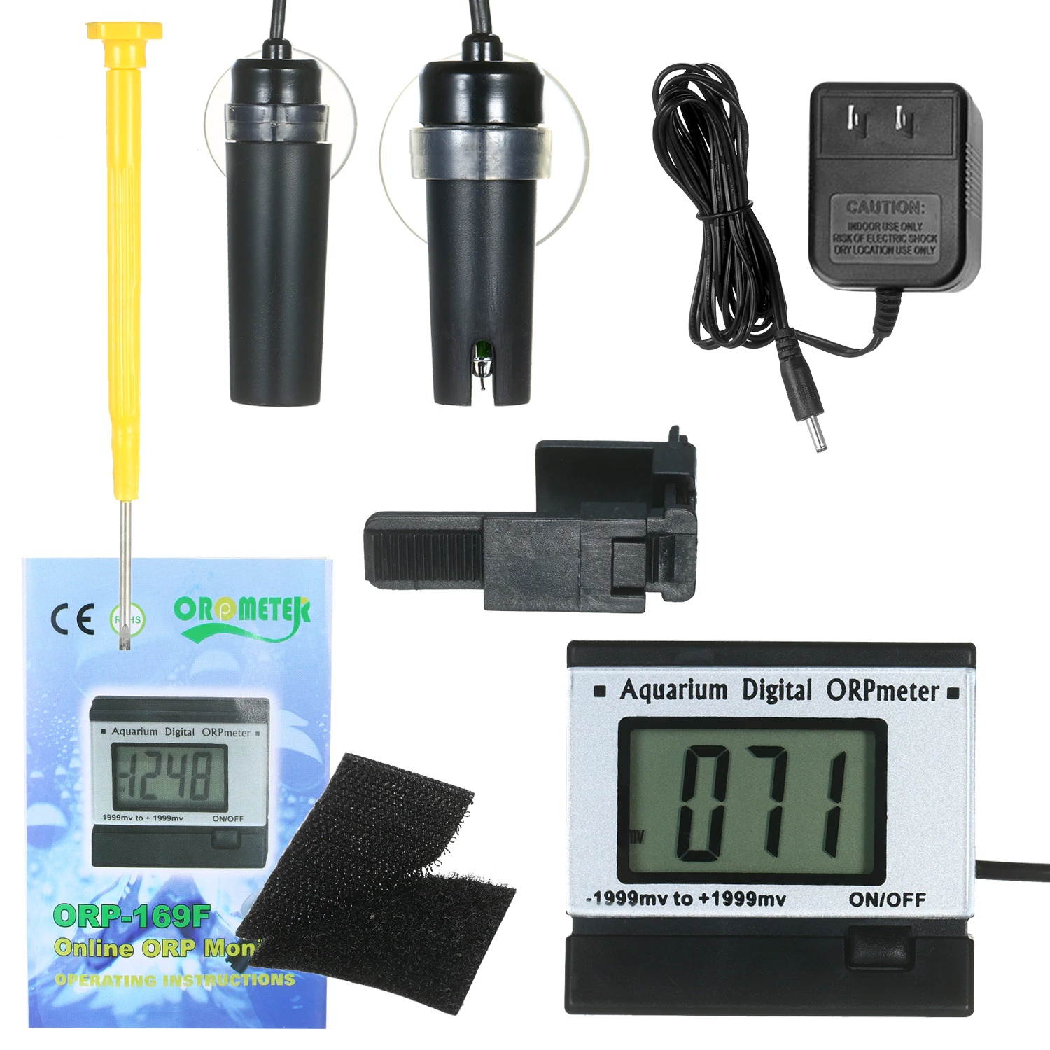 Aquarium Digital ORP Oxidation Reduction Potential Monitor Mini Online ORP Meter ORP Sensor Water Testing Equipment PH Tester