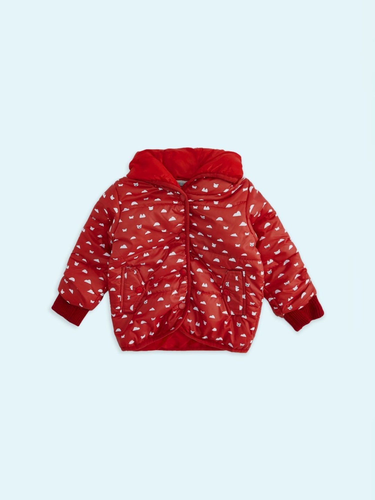 Pantaloons Baby Red Printed Full Sleeves Jacket