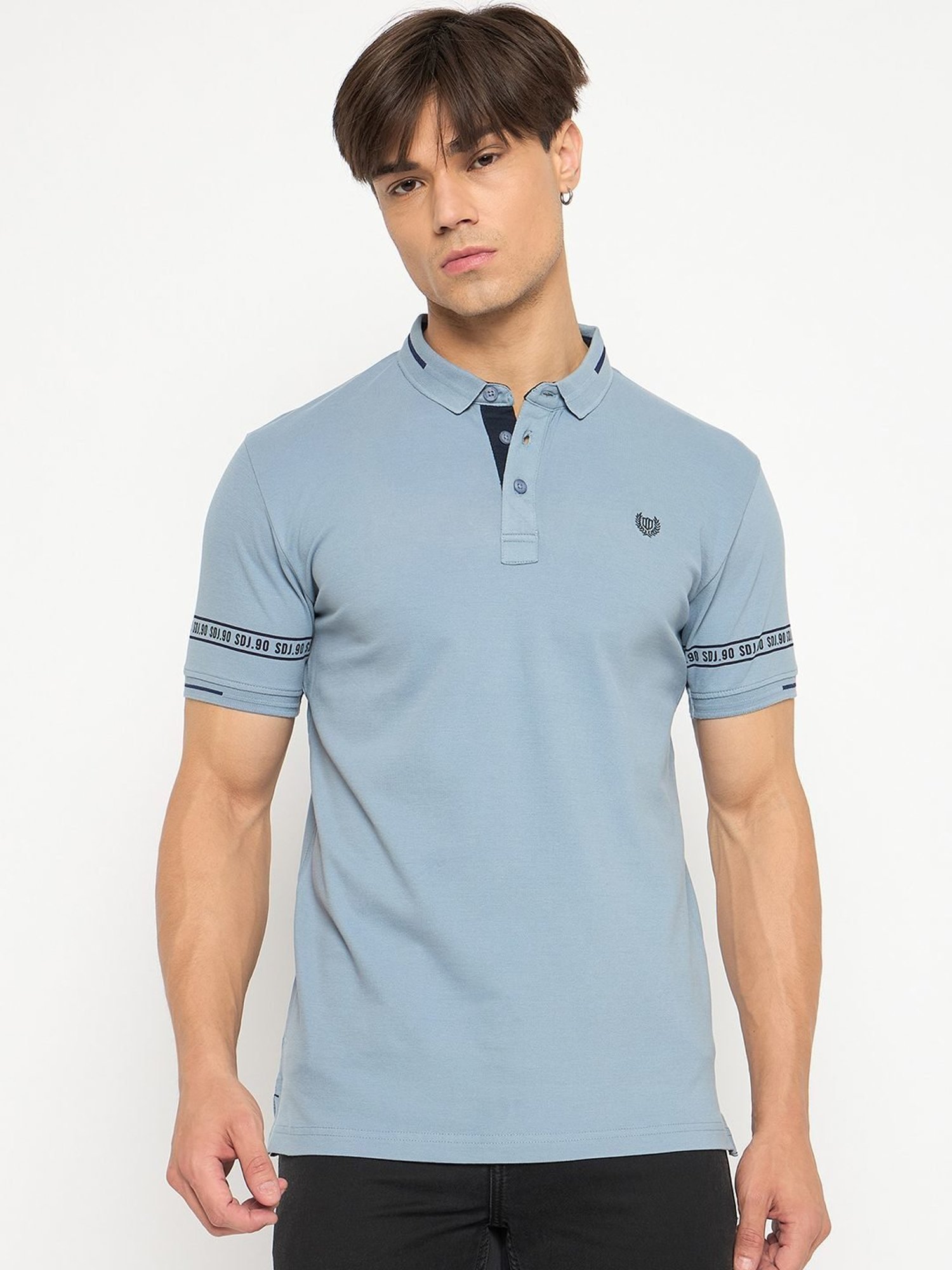 Duke Stone Grey Slim Fit Polo T-Shirt