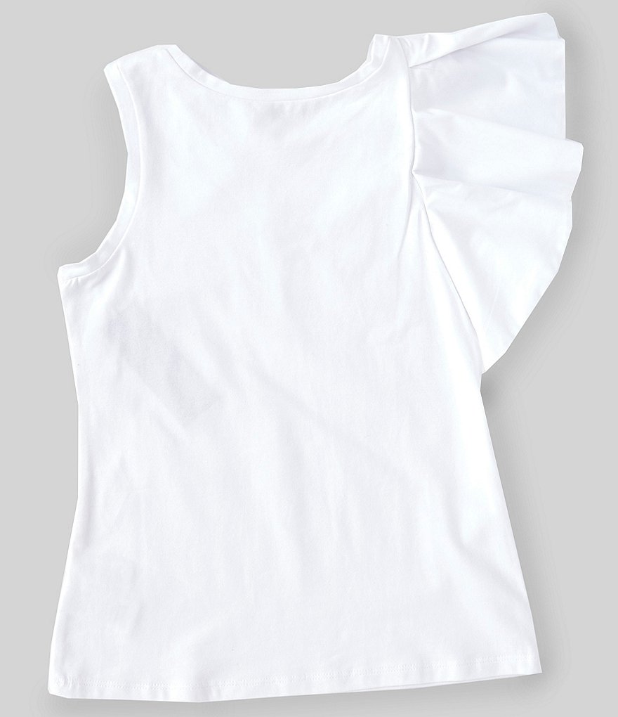 Habitual Big Girls 7-16 Asymmetrical-Ruffle Knit/Woven Tank Top