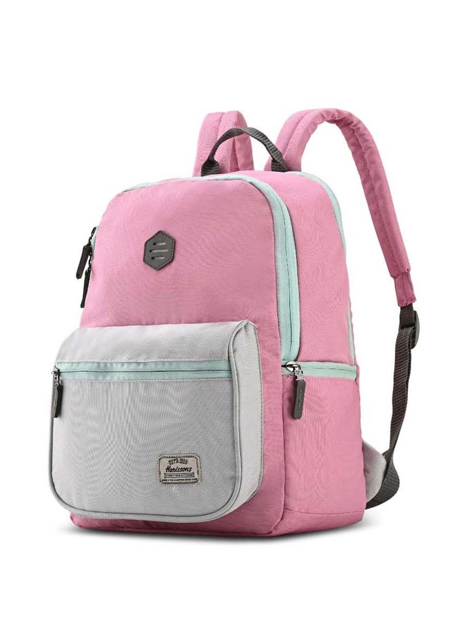 Harissons Zing Pink Polyester Solid Backpack - 27 Ltrs